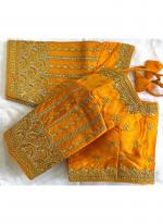 Phantom Silk Mustard Wedding Wear Embroidery Work Blouse